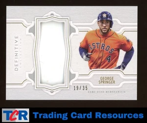 2020 Topps Definitive Collection #DHC-GS George Springer Helmet Collection #/35 - Picture 1 of 2