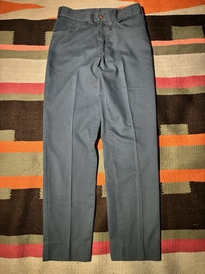 VTG 60s Blue Poly cotton Pants 28x29 - Imagem 1 de 4