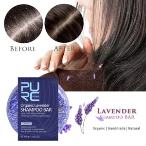 Organic Lavender Shampoo Bar Smoothing Nourishing Hair Care Scalp Treatment Soap - Picture 1 of 11