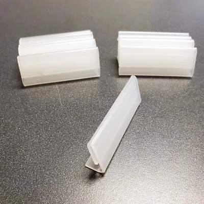 [QTY 10] Small Clear Acrylic Name Tag Label Sign Holder 2.5"W x 1"H x .5"D NEW! - Image 1 of 4