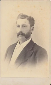 CDV Antique Photo Carte Visite Handsome Man Sideburns Mustache Waterford NY - Picture 1 of 5