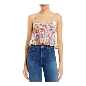 WAY Womens Eyelet Gathered Top Camisole Shirt - Picture 1 of 4