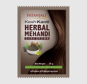 5X Patanjali Kesh Kanti Herbal Mehandi (Dark Brown) 20g Each No ammonia - Picture 1 of 4