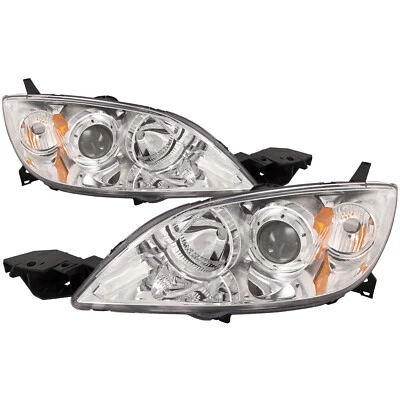 PERDE Headlights Fit 04-09 Mazda 3 Hatchback Gen 1 Mazdaspeed 3 Chrome Assembly - Image 1 of 4