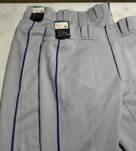 Mizuno Gray Royal Blue Piped Short Baseball Pants Sz Adult L Lot Of 2 New Tags! - Picture 1 of 9