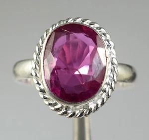 Anello Compleanno Certificato Pietra Preziosa Ovale Naturale Tormalina Rosa Rubellite 8,90 Ct - Foto 1 di 7