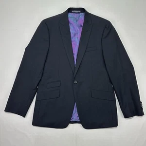 Ben Sherman Plectrum Sportcoat Blazer Jacket Mens 40 R 1-Button Black Wool Blend - Picture 1 of 9