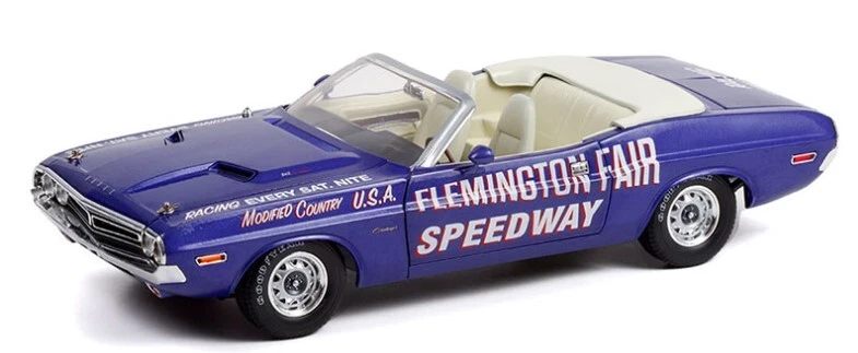 GREENLIGHT - DODGE Challenger decappottabile 1971 FLEMINGTON FAIR SPEEDWAY Au... - Immagine 1 di 1