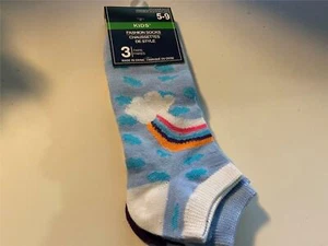 3 Pairs Greenbrier INT Low Cut Fashion Socks Kid's Size 5-9 New Rainbow Girls - Imagen 1 de 2