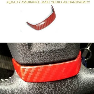 For Subaru XV Crosstrek 2013-2015 Red Carbon Fiber Steering Wheel U Sheet Cover - Picture 1 of 3
