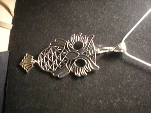Large Moveable Owl Antique Bronze Pendant 24" Necklace with gift pouch - Picture 1 of 3