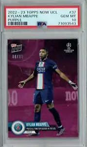 PSA 10 GEM-MT Kylian Mbappe 2022 Topps Now #37 PSG Card Purple #86/99 - Picture 1 of 1
