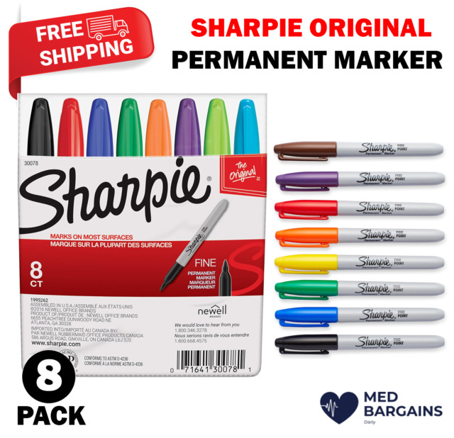 Great Value, Sharpie® Fine Tip Permanent Marker, Stainless Steel Single  Marker Case, Fine Bullet Tip, Black, 5/Pack by Sanford