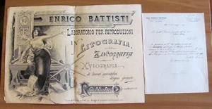 Bozzetto originale del Laboratorio di Enrico BATTISTI con lettera Ordine A.O.I.* - Picture 1 of 6