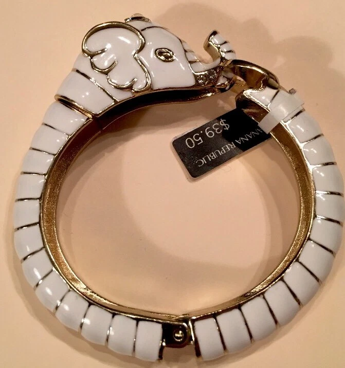 Brazalete Brazalete Banana Republic Elefante Blanco/Dorado Cierre Banana Republic Foto 1 de 1