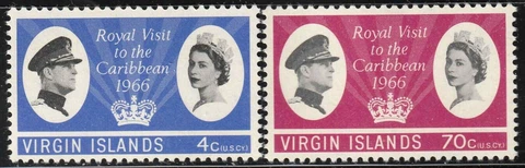 Virgin Islands Stamps 1966 SC# 167, 168 Royal Visit Issue  MNH FREE SHIP Cover