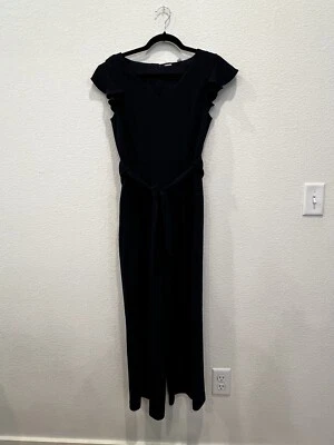 Тахари темно-синий размер 4 комбинезон креп материал без рукавов талии галстук EUC карманы - Изображение 1 из 4