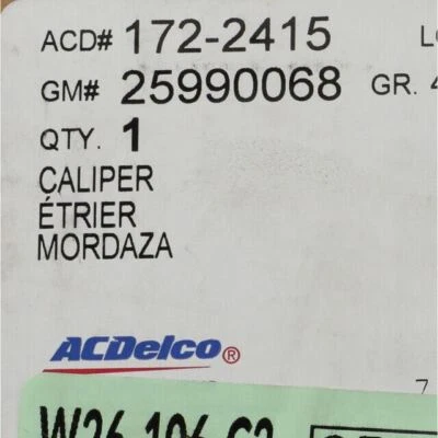 Conjunto de pinza de freno de disco izquierda genuina GM 2004-2016 Chevrolet Pontiac 25990068 Foto 1 de 4
