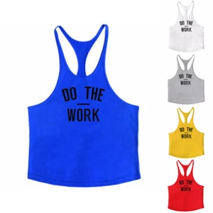 New Bodybuilding Funny Tank Tops Men Gym Stringer Fitness Sporting Shirt Workout - Picture 1 of 14