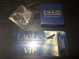 EAGLES THE LONG GOODBYE FINAL TOUR VIP LOT OF 3 ITEMS TICKET/LAPEL PIN/KEYCHAIN - Picture 1 of 4