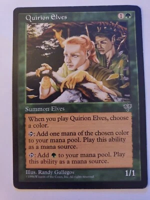 MTG Magic The Gathering Card Quirion elves Summon Elves Green Mirage 1996 - Image 1 of 2