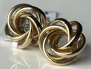 Multi-Ring Love Knot Stud Earrings in 14k Gold NEW $800 - Picture 1 of 12