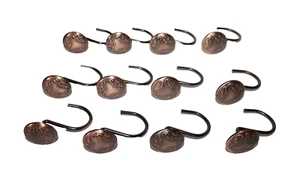 Brass Plated Shower Curtain Hooks Lot Of 12 Circle With Leaf Pattern 1.25" - Picture 1 of 3