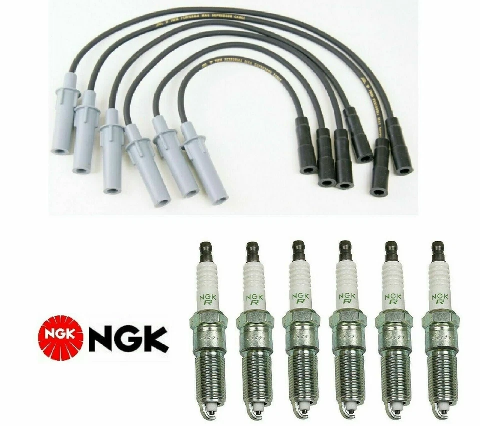  Wire Set + 6 NGK Spark Plugs For Chrysler Pacifica Voyager/Dodge Caravan - Imagem 1 de 1