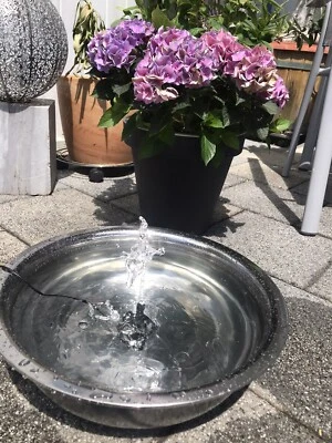 Solarbrunnen Komplettset Terrassen Balkon Miniteich Trend-Baustoffe Edelstahl - Bild 1 von 4