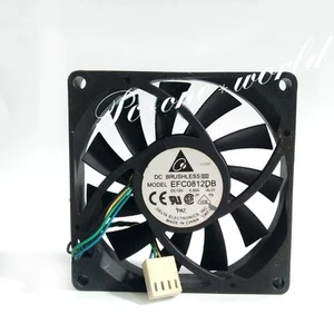 Ventilateur grand volume d'air Delta EFC0812DB 8015 12V 0,50A 8CM 80*80*15MM PWM 4 broches - Photo 1/4