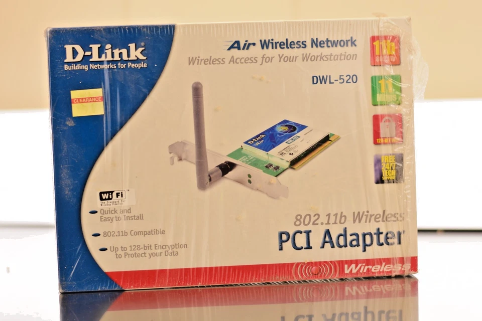 D-Link Air Wireless Network DWL-520+ Wireless PCI Adapter 802.11b 22 Mbps - Image 1 of 3