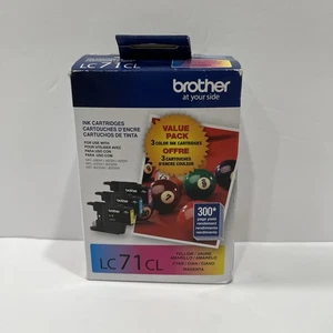 NEW OEM - BROTHER LC71CL 3-PACK COLOR INK CARTRIDGES - LC713PKS Exp 05/2026 - Picture 1 of 5