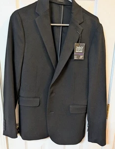 NWT J Ferrar Suit Jacket Coat Men's M 38/40 Super Slim Black Knit 360 Stretch - Picture 1 of 12