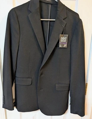 NWT J Ferrar Suit Jacket Coat Men's M 38/40 Super Slim Black Knit 360 Stretch - Image 1 of 4