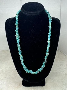 925 Sterling Silver Turquoise Bead Necklace 16” Inch Vintage - Picture 1 of 4
