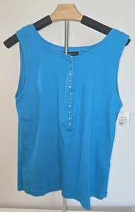 Havenbleu Damen Gerippt Blau Tank Top Strass Neu mit Etikett Neu mit Etikett Größe XL -395 - Bild 1 von 8