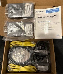 **NEW** Actiontec Bonded MoCA 2.0 Ethernet to Coax Adapter - Black, Pack of 2 - Picture 1 of 2