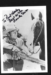5 x 7 handsigniertes Werbefoto Randolph Scott - Bild 1 von 2