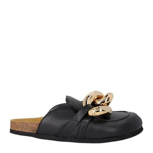 Mocassino JW ANDERSON in pelle Mules impreziosito da catena nero EU 42 classico RRP495 - Foto 1 di 8