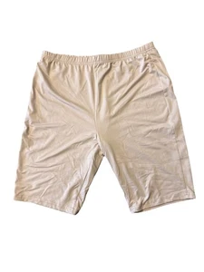 Simplee Women’s Beige Soft Stretchy Comfortable Pull On Biker Shorts-Size XL - Picture 1 of 3