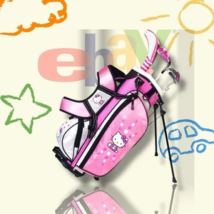 HELLO KITTY Youth Golf Club 3pc Set with Bag + Driver & Putter  Rain Cover Top - Picture 1 of 18