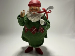 Weihnachtsmann Golfer Weihnachtsfigur hängend Argyle Pullover - Bild 1 von 5