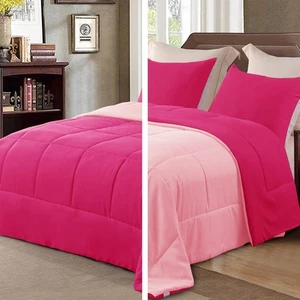Lightweight Reversible 3-Piece Comforter Set All Seasons, Down Alternative Co... - Picture 1 of 6