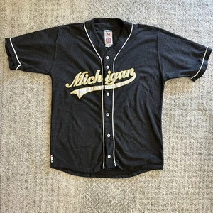 Vintage Gray Michigan Wolverines Jersey Shirt Mens NCAA Baseball 90s Mens Medium - Picture 1 of 9