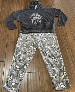 Conjunto de pijama para mujer grande Disney Thumper Pantalones y Rae Dunn Sudadera con capucha Top Gris - Imagen 1 de 19