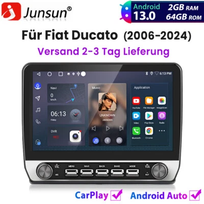 10.1'' Carplay Android 14 Autoradio 2+64GB GPS NAVI BT Für Fiat Ducato 2006-2024 - Bild 1 von 4