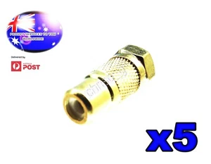 From OZ Quality 5PC TV Aerial Type F Male Plug To Female RCA Coax Adaptor G +FP! - Picture 1 of 4