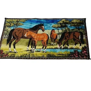 Decoración de pared ecuestre tapiz potro caballo vintage hecho en Líbano - Imagen 1 de 12