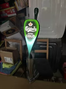 Carlsberg Extra Cold Beer Pump Font Tap Lights Up In Used Condition - Picture 1 of 10
