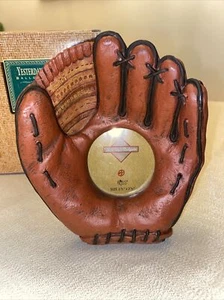 Russ Berrie and Co. Yesterday's Ballgame Baseball Mitt Photo Frame Hand Painted - Picture 1 of 5